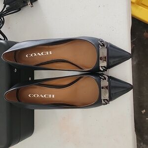 Coach | Navy Blue Bowery Leather Heels